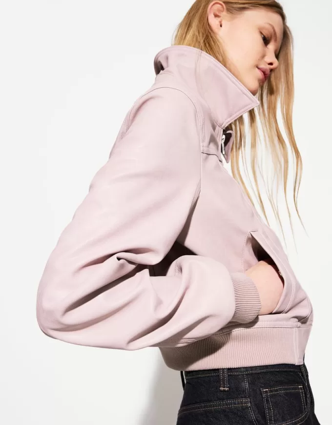 Ribbed leather effect jacket Ribbed leather effect jacket