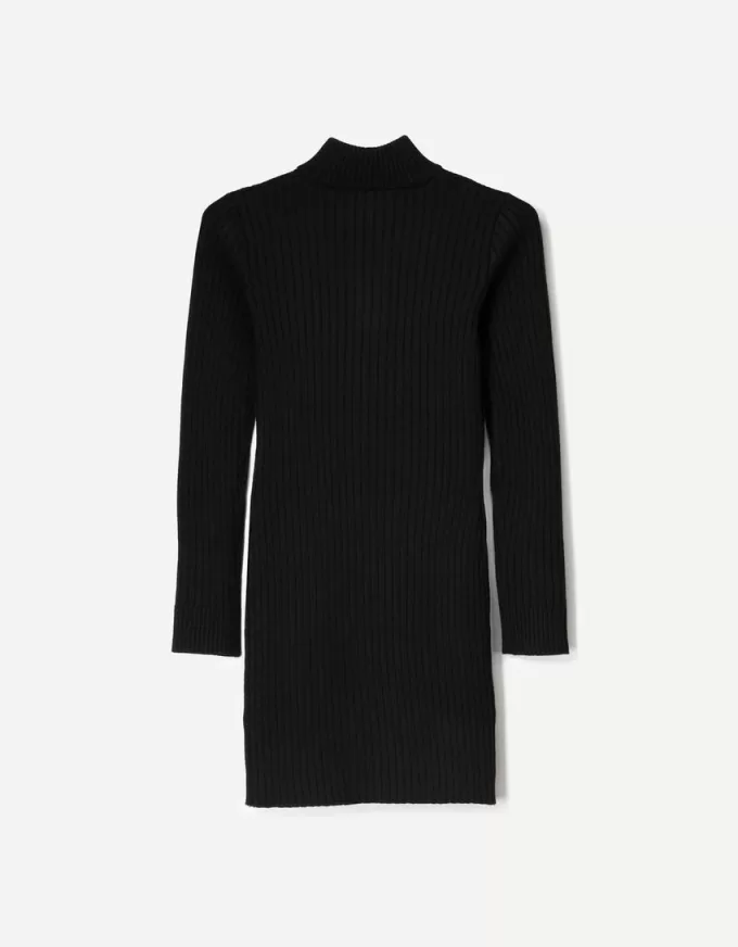 Ribbed mini dress with zipper Ribbed mini dress with zipper