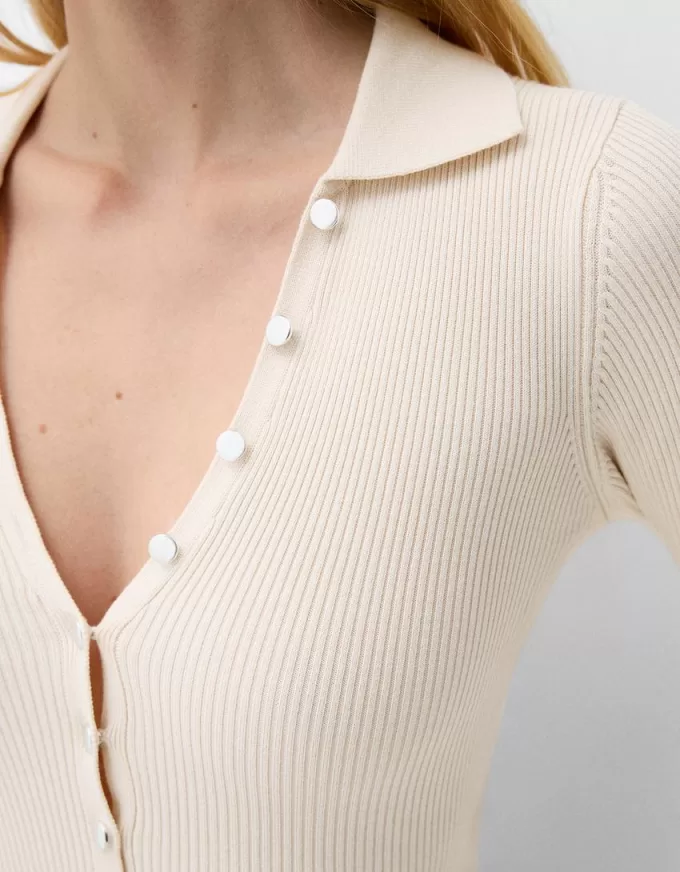 Ribbed polo collar midi dress Ribbed polo collar midi dress