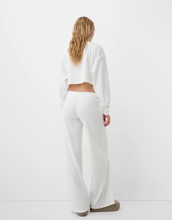 Ribbed soft touch wide-leg pants Ribbed soft touch wide-leg pants