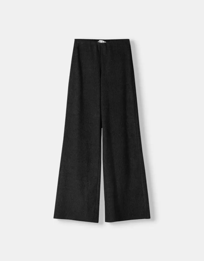 Ribbed soft touch wide-leg pants Ribbed soft touch wide-leg pants