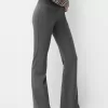 Ribbed waist flared pants Ribbed waist flared pants