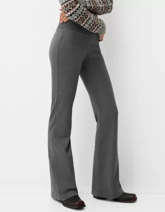 Ribbed waist flared pants