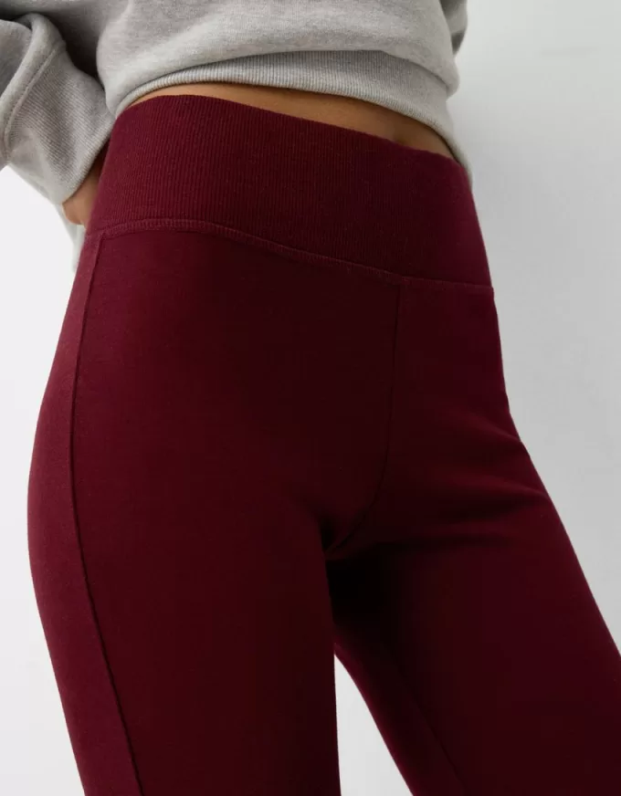 Ribbed waist flared pants