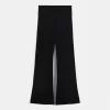 Ribbed waist flared pants