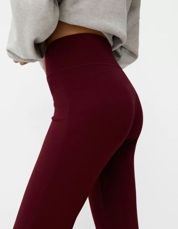 Ribbed waist flared pants