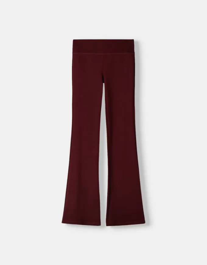 Ribbed waist flared pants