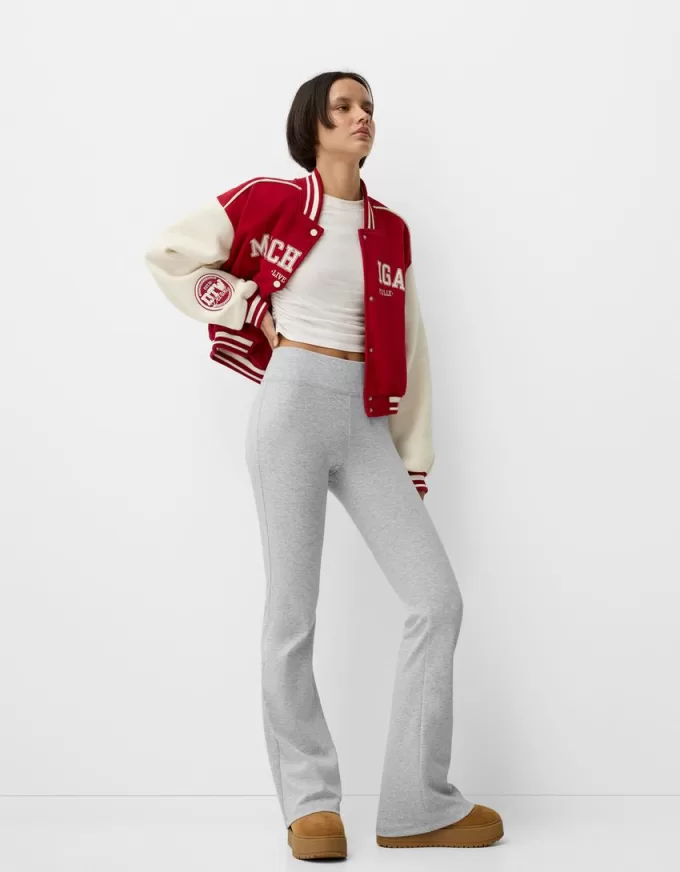 Ribbed waist flared pants Ribbed waist flared pants