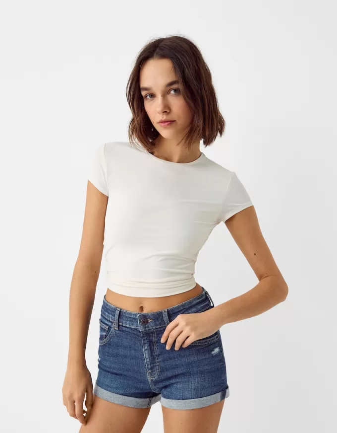 Roll-up denim shorts Roll-up denim shorts