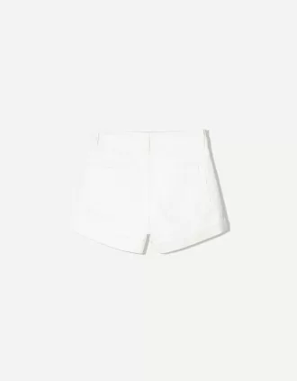 Roll-up denim shorts