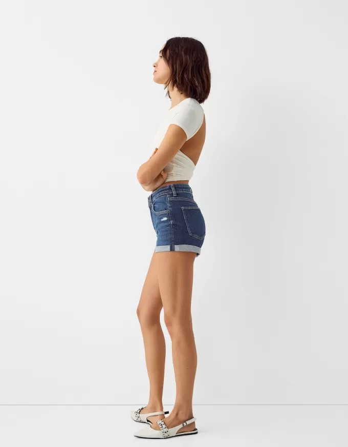 Roll-up denim shorts Roll-up denim shorts