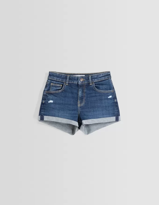 Roll-up denim shorts Roll-up denim shorts