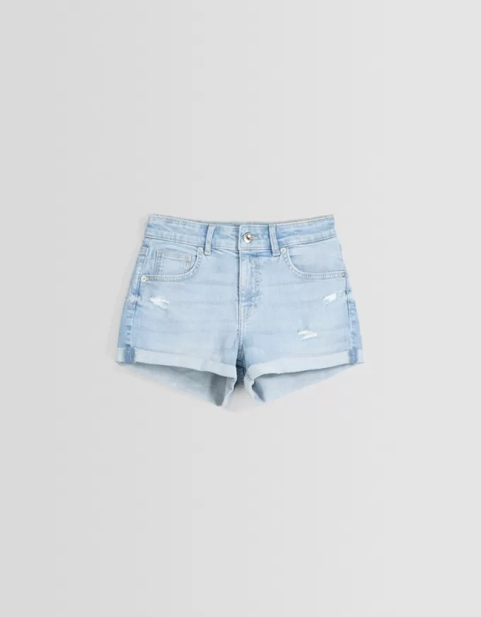 Roll-up denim shorts Roll-up denim shorts