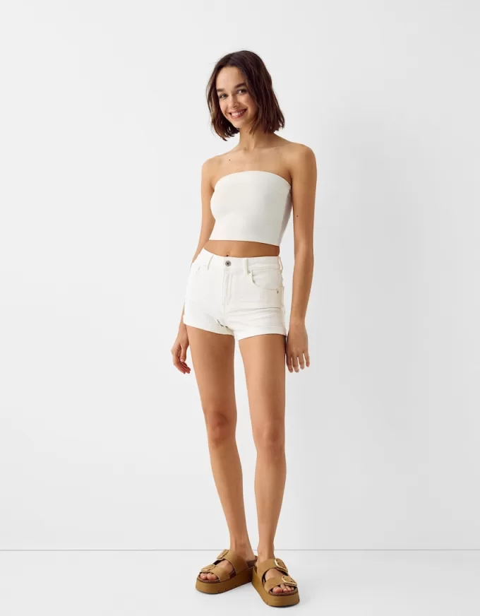 Roll-up denim shorts Roll-up denim shorts