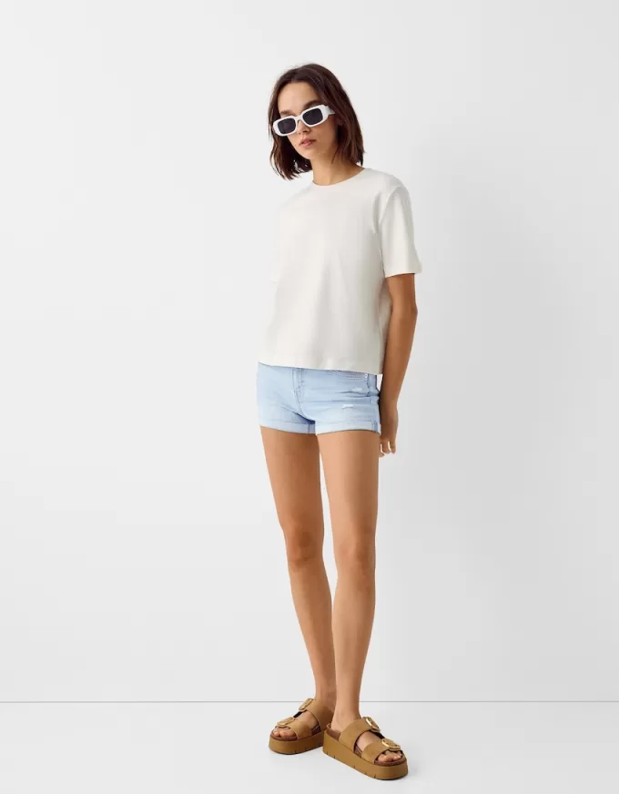 Roll-up denim shorts Roll-up denim shorts