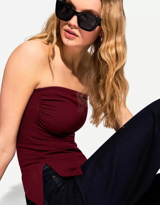 Ruched bandeau top Ruched bandeau top