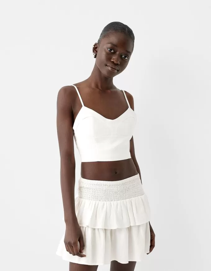 Ruffled mini skirt with elastic waist Ruffled mini skirt with elastic waist