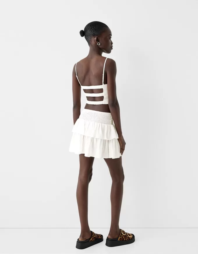 Ruffled mini skirt with elastic waist Ruffled mini skirt with elastic waist