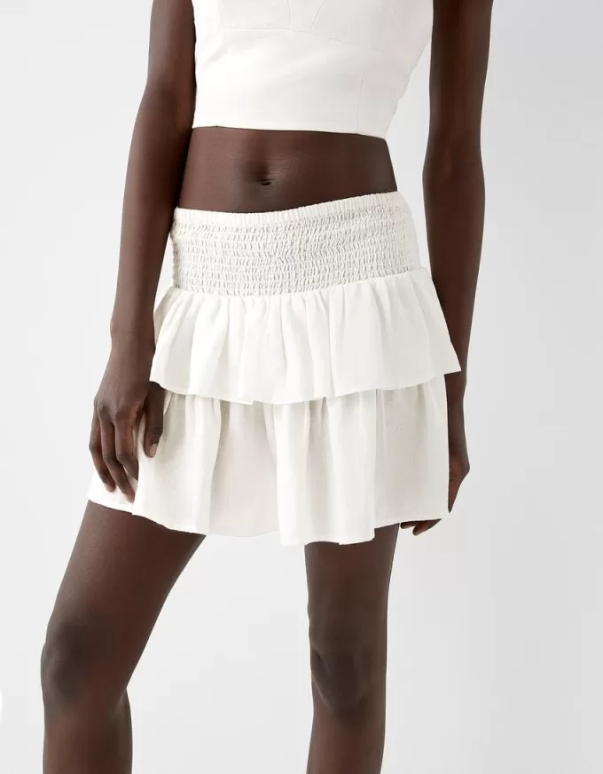 Ruffled mini skirt with elastic waist Ruffled mini skirt with elastic waist