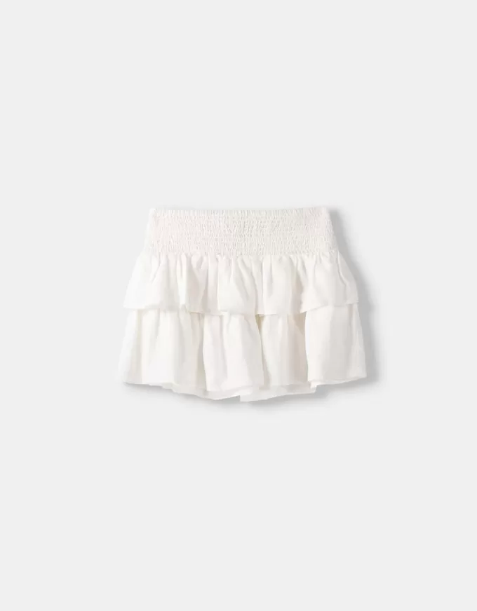 Ruffled mini skirt with elastic waist Ruffled mini skirt with elastic waist