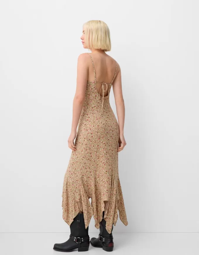 Ruffled printed crepe midi dress Ruffled printed crepe midi dress