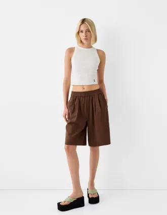 Rustic cotton Bermuda shorts