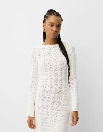 Rustic openwork maxi dress