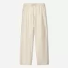 Rustic wide-leg linen blend pants Rustic wide-leg linen blend pants