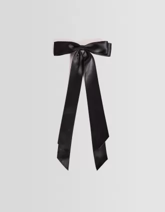 Satin-finish hair clip with bow