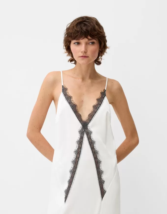 Satin lace midi dress Satin lace midi dress