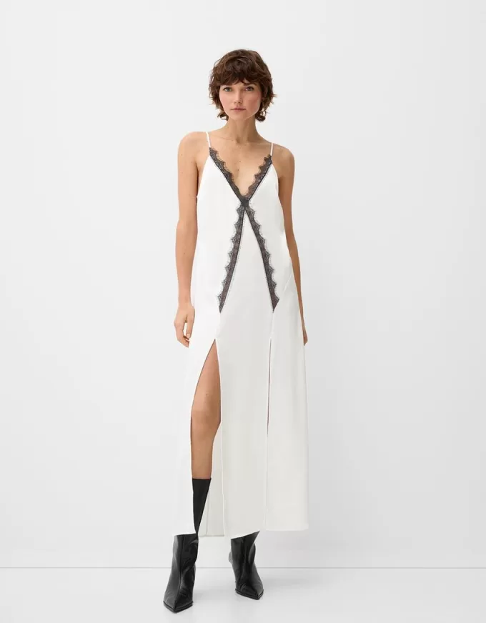 Satin lace midi dress Satin lace midi dress