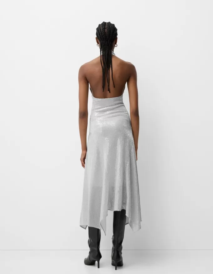 Sequined halter neck midi dress Sequined halter neck midi dress