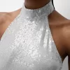 Sequined halter neck midi dress Sequined halter neck midi dress