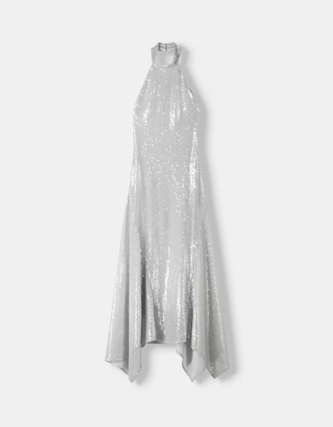 Sequined halter neck midi dress Sequined halter neck midi dress