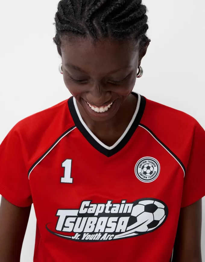 Short sleeve Captain Tsubasa sporty T-shirt Short sleeve Captain Tsubasa sporty T-shirt