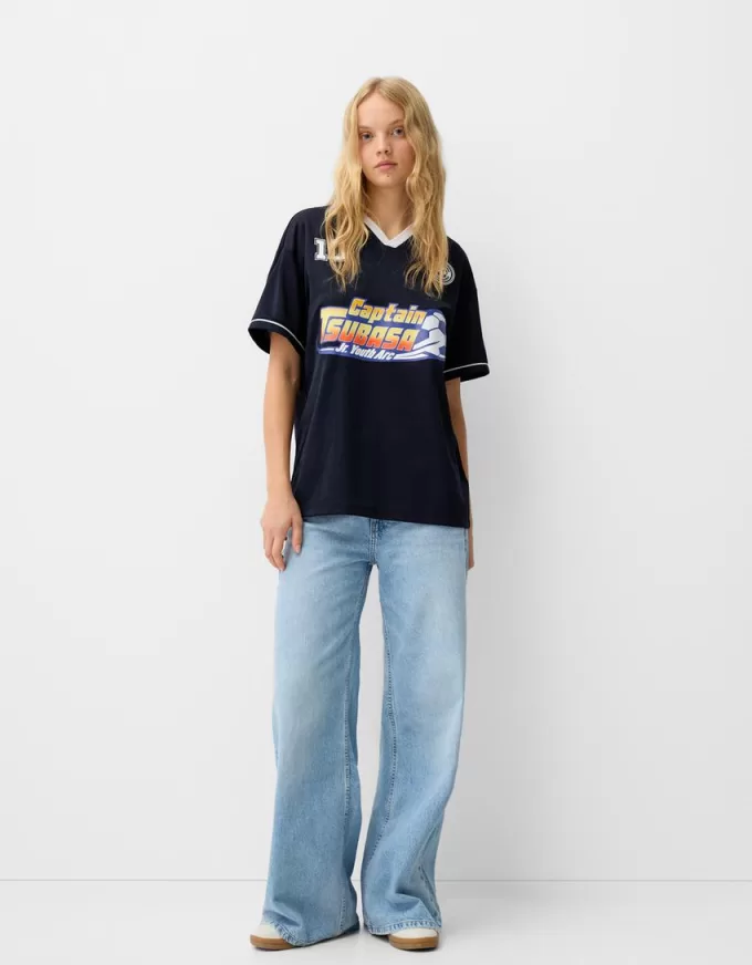 Short sleeve Captain Tsubasa sporty T-shirt Short sleeve Captain Tsubasa sporty T-shirt