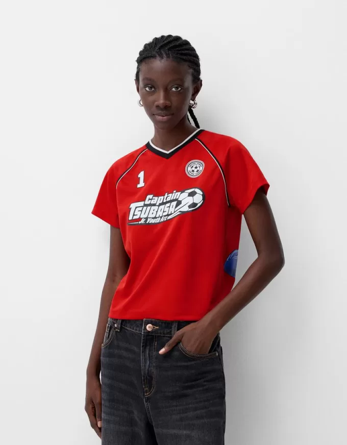 Short sleeve Captain Tsubasa sporty T-shirt Short sleeve Captain Tsubasa sporty T-shirt