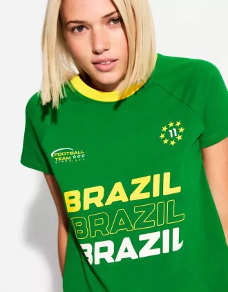 Short sleeve T-shirt with contrast print