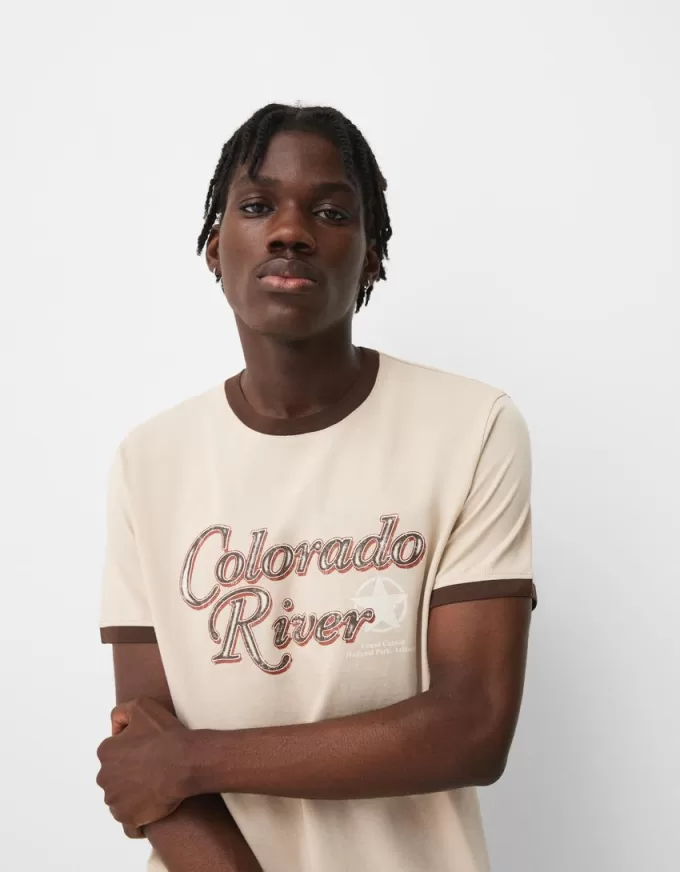 Short sleeve T-shirt with contrasting ribbed trims Short sleeve T-shirt with contrasting ribbed trims