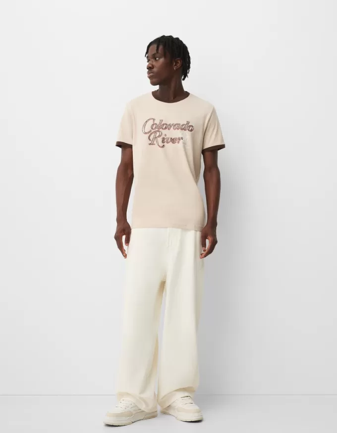 Short sleeve T-shirt with contrasting ribbed trims Short sleeve T-shirt with contrasting ribbed trims