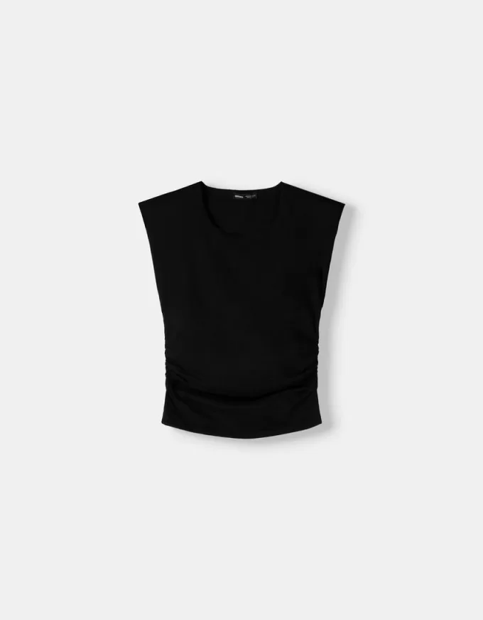 Short sleeve T-shirt with shoulder pads Short sleeve T-shirt with shoulder pads