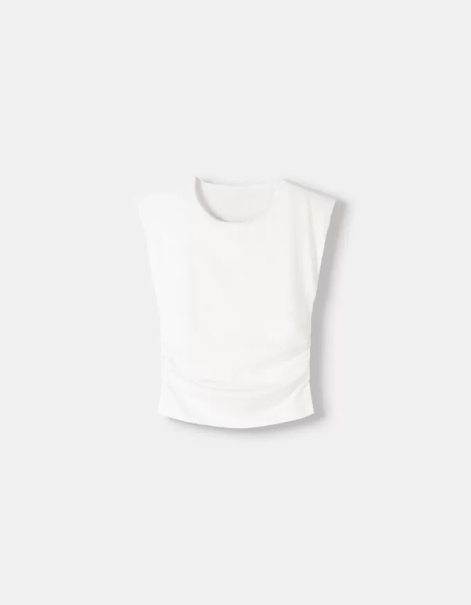 Short sleeve T-shirt with shoulder pads Short sleeve T-shirt with shoulder pads