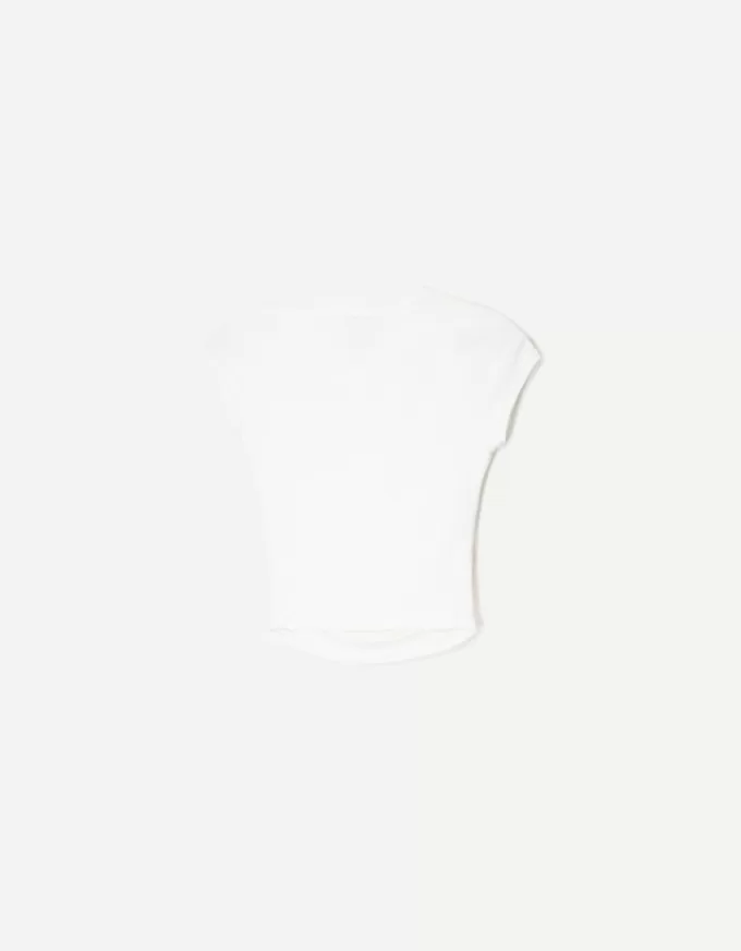 Short sleeve T-shirt with side gathering Short sleeve T-shirt with side gathering