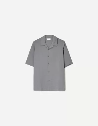 Short sleeve crepe shirt
