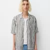 Short sleeve linen blend shirt