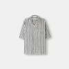 Short sleeve linen blend shirt
