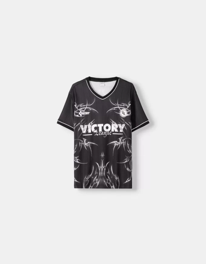 Short sleeve mesh printed T-shirt Short sleeve mesh printed T-shirt