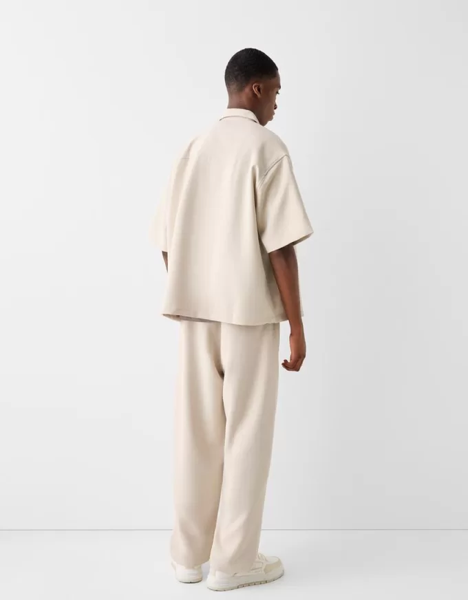 Short sleeve tailored boxy fit shirt