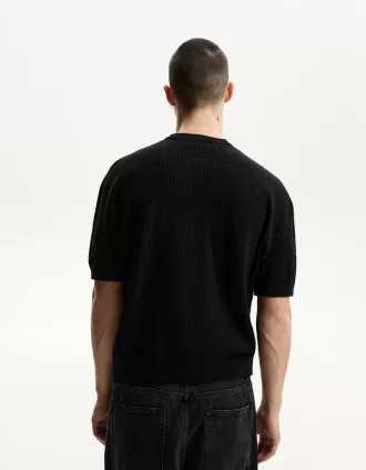 Short sleeve textured T-shirt