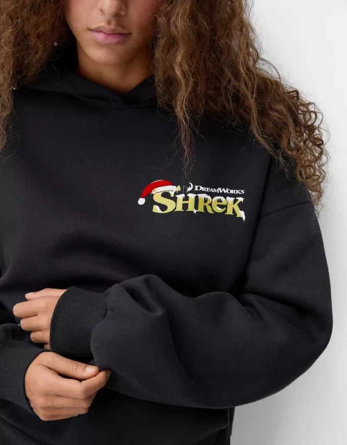 Shrek print hooded sweatshirt